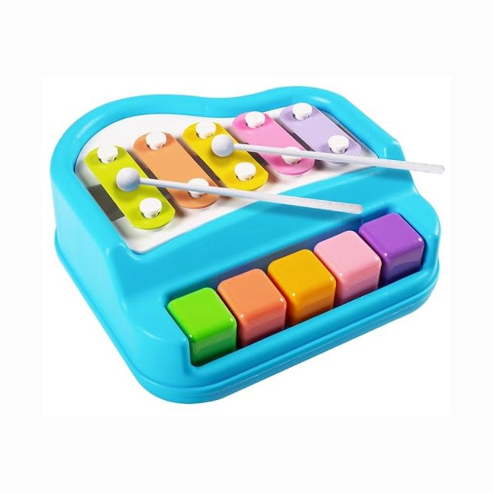 Shipra Play House blue colour 2 in 1 mini piano & xylophone 